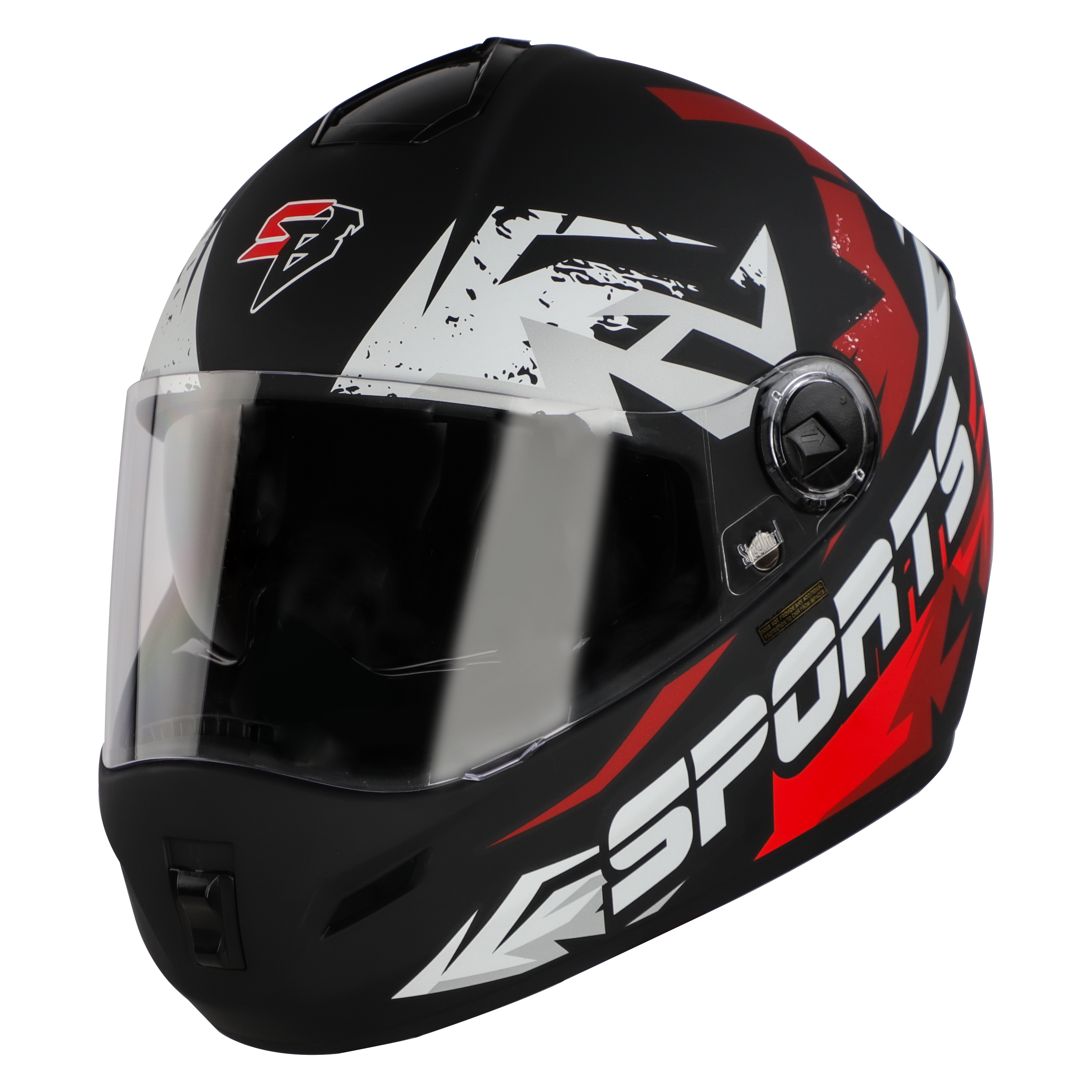 SBH-34 Sports Reflective Glossy Black With Red 